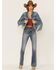 Image #4 - Rock & Roll Denim Women's Light Wash Tonal Suede Fringe Button-Down Denim Jacket , , hi-res