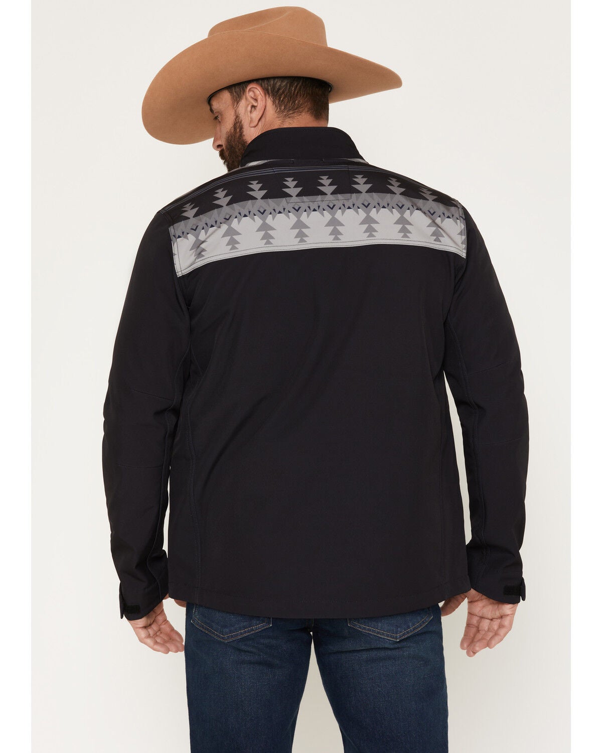 Image #4 - RANK 45&reg; Men's Ryder Southwestern Softshell Jacket, Black, hi-res