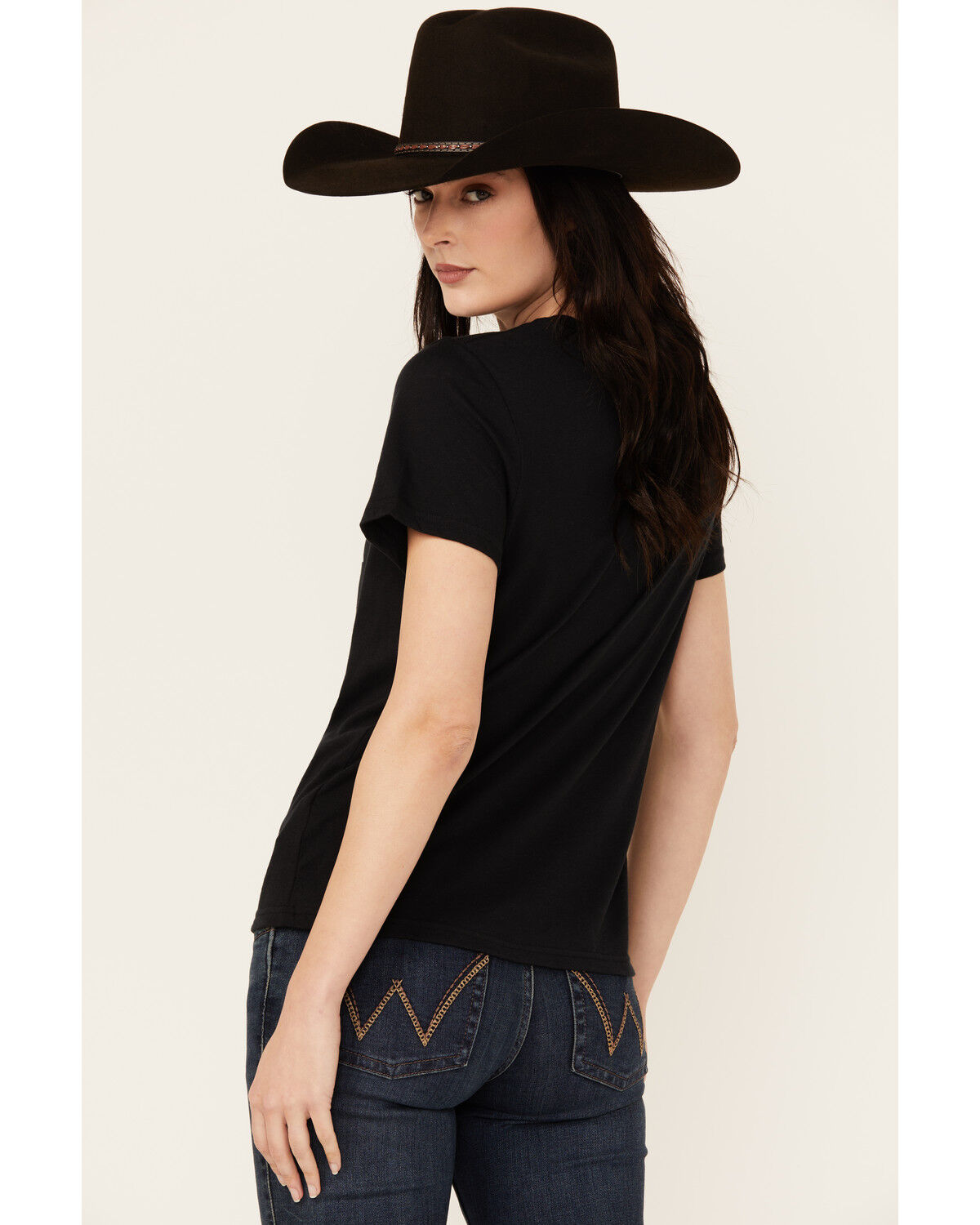Image #4 - Wrangler Women's Saddle Short Sleeve Graphic Tee, Black, hi-res