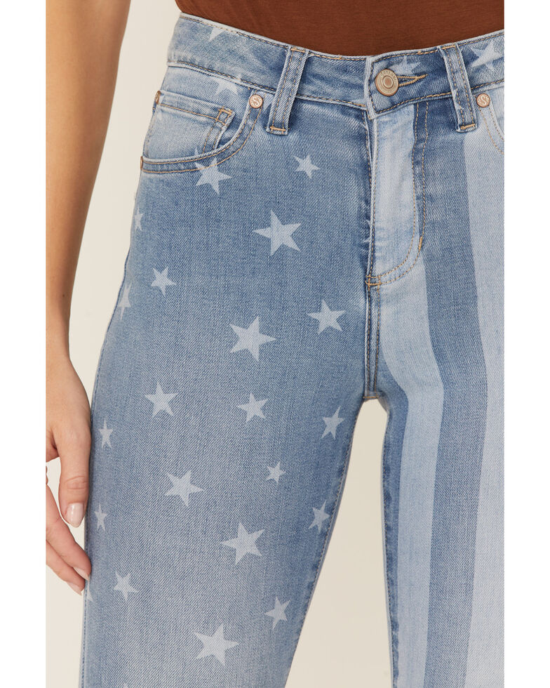 Shyanne Women S Stars Stripes Print High Rise Super Flare Jeans Country Outfitter