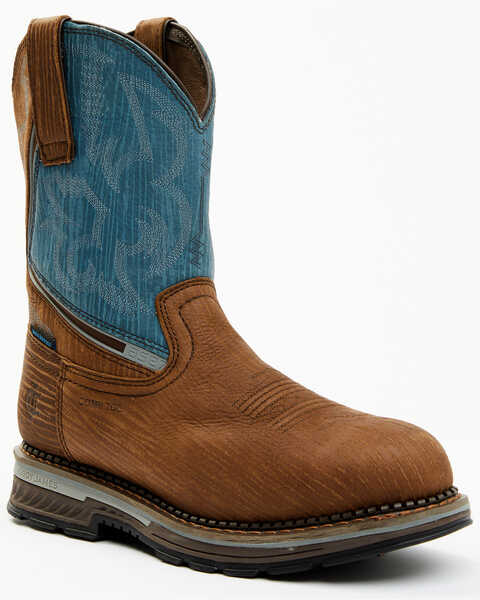Cody James Men's Disruptor Waterproof Work Boots - Composite Toe, Blue, hi-res
