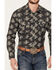 Image #3 - Rock & Roll Denim Men's Vintage 46 Paisley Print Long Sleeve Snap Western Shirt, Charcoal, hi-res