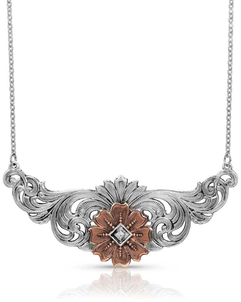 Montana Silversmiths Women's Wildflower Kaleidoscope Necklace, Silver, hi-res