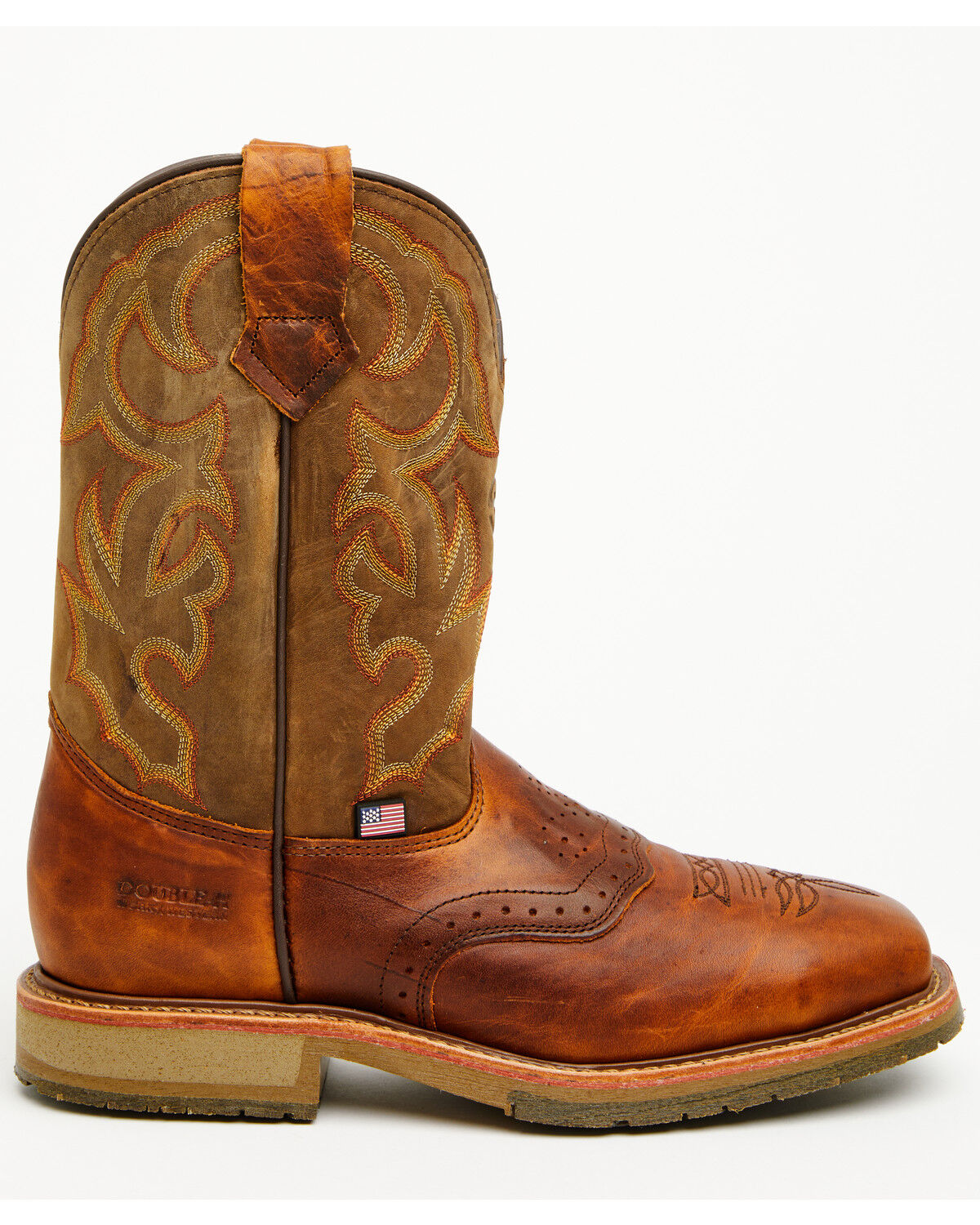 Image #2 - Double H Men's Domestic Pull-On Work Boots - Steel Toe, Dark Brown, hi-res
