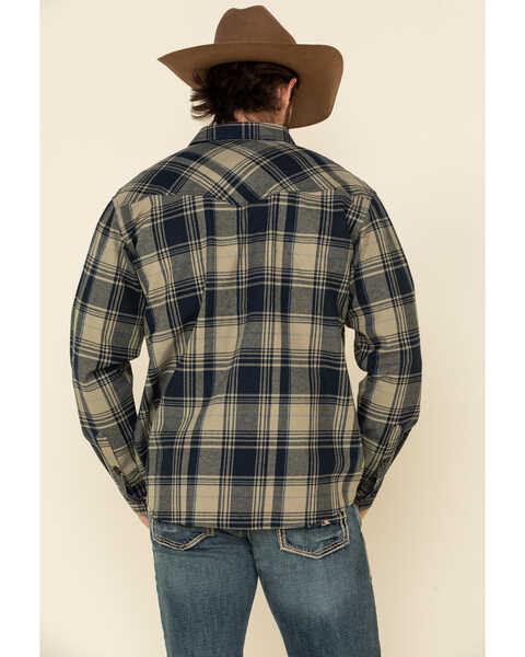 Image #3 - Cody James Men's Bogus Large Bonded Plaid Long Sleeve Western Flannel Shirt , Tan, hi-res