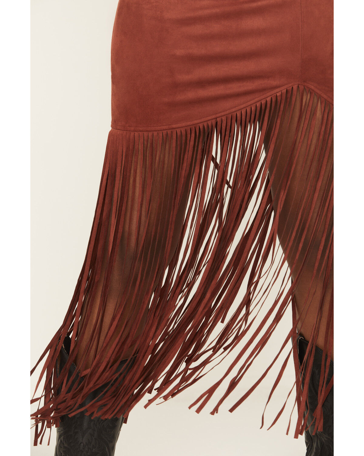 Image #2 - Shyanne Women's Faux Suede Fringe Mini Skirt, Mahogany, hi-res