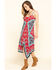 Bila Women's Border Print Hanky Hem Slip Dress, Red/white/blue, hi-res