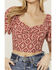 Image #3 - Rock & Roll Denim Women's Southwestern Print Flutter Short Sleeve Top, Red, hi-res