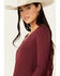 Image #2 - Idyllwind Women's Elsie Kimono Fringe Top, Maroon, hi-res