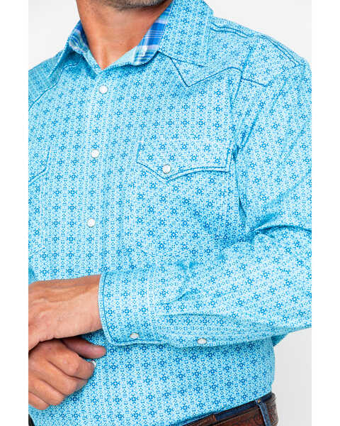 Panhandle Men's Rough Stock Narodini Antique Long Sleeve Western Shirt , Blue, hi-res