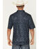 Image #4 - Cinch Men's Steerhead Print Short Sleeve Button-Down Stretch Polo, Navy, hi-res
