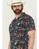 Image #2 - Cinch Men's Camp Space Cowboy Short Sleeve Button-Down Western Shirt, Navy, hi-res