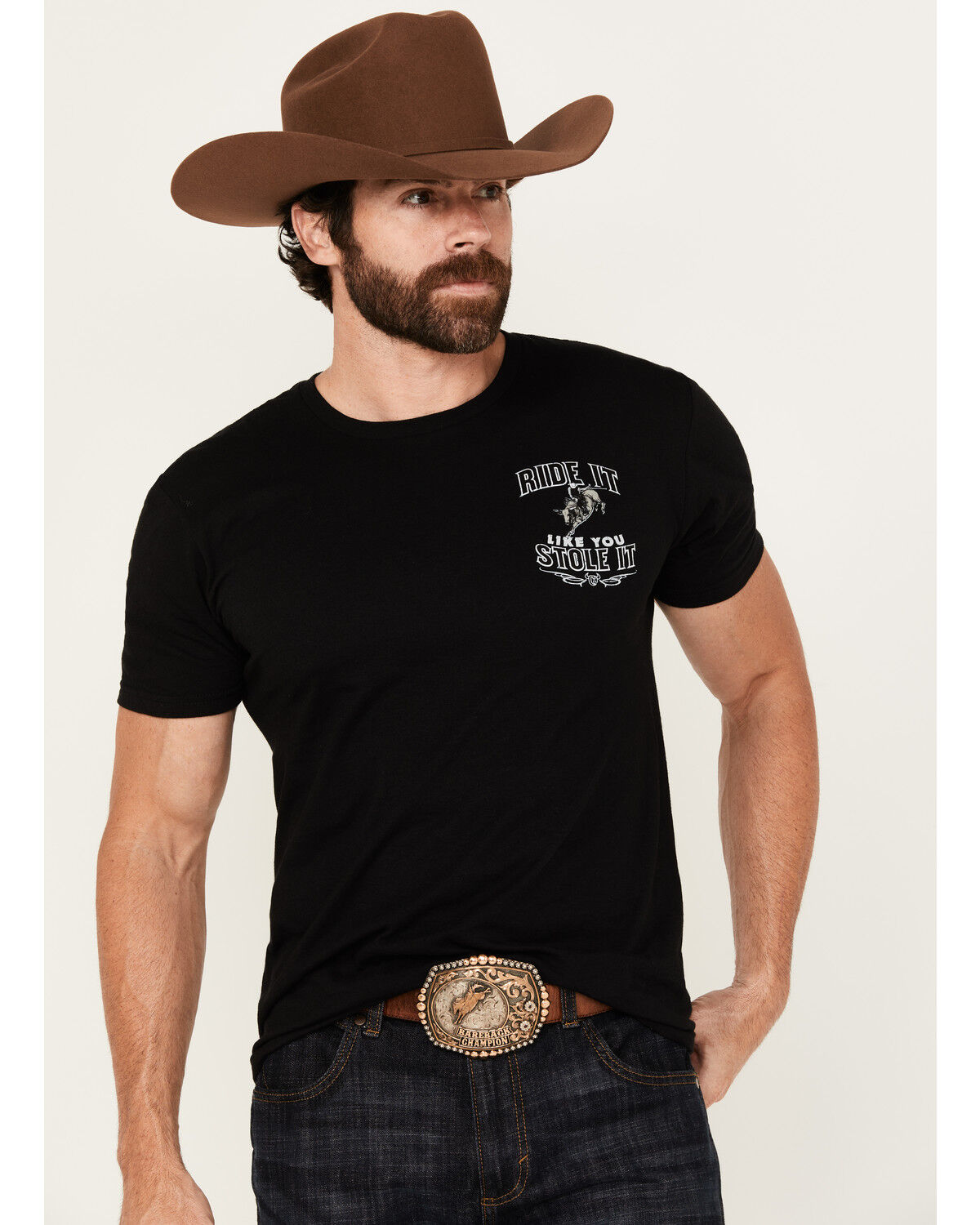 Image #2 - Cowboy Hardware Men's Ride It Like You Stole It Short Sleeve Graphic T-Shirt, , hi-res