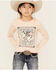 Image #1 - Wrangler Girls' Long Live Cowgirls Long Sleeve Graphic Shirt, Pink, hi-res