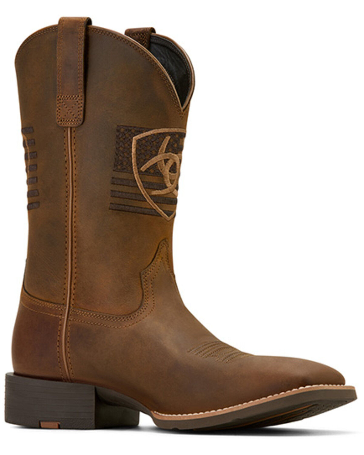 Image #1 - Ariat Men's Sport Freedom Distressed Western Boots - Broad Square Toe, Brown, hi-res
