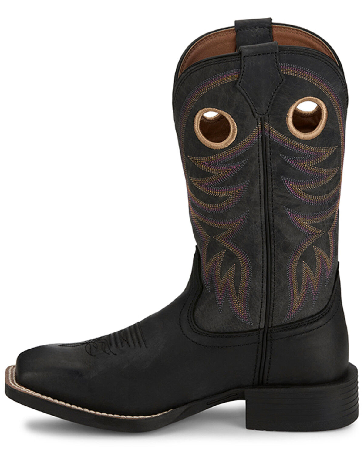 Image #3 - Justin Women's Demeter Western Boots - Broad Square Toe, Black, hi-res