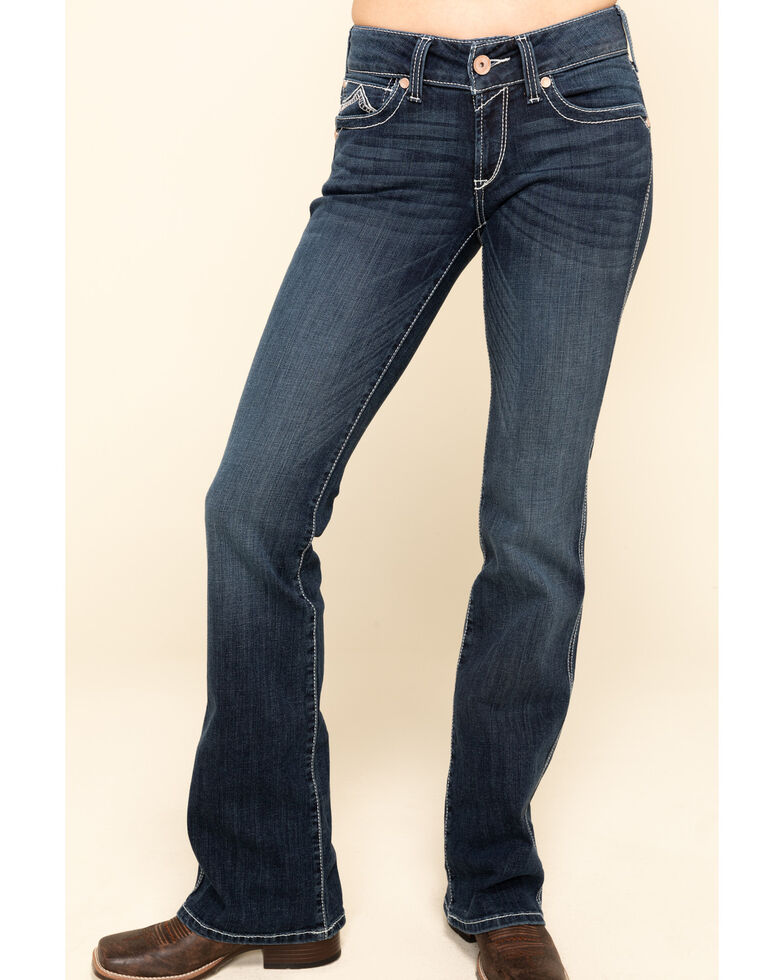 Ariat Women's Dark Wash Glitz Low Rise Bootcut Jeans Country Outfitter