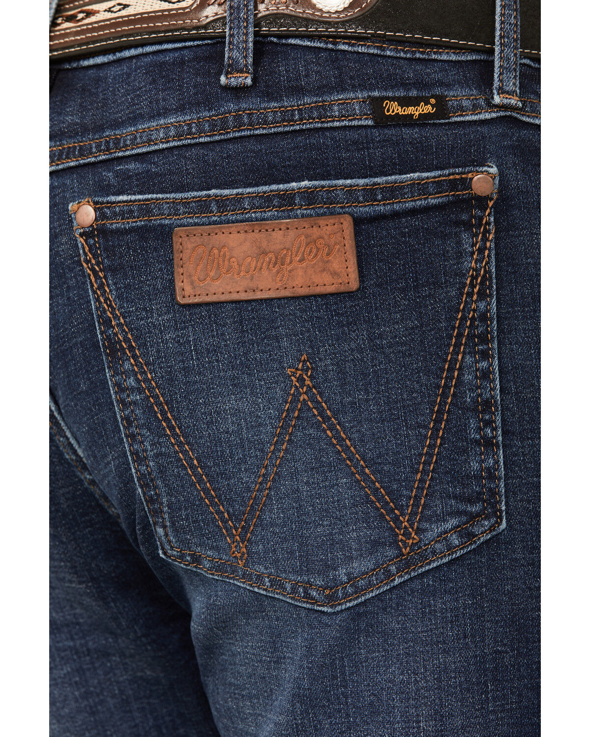 Image #4 - Wrangler Retro Men's Homburg Dark Wash Slim Straight Stretch Premium Green Jeans, , hi-res