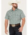 Image #1 - Gibson Men's Antonio Geo Print Short Sleeve Western Snap Shirt, Steel, hi-res