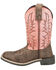 Image #3 - Smoky Mountain Little Girls' Rustic Rider Western Boots - Broad Square Toe, Brown, hi-res