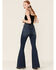 Rock & Roll Denim Women's Seamed Bell Bottom Jeans, Blue, hi-res