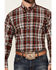 Image #3 - Cinch Men's Plaid Print Long Sleeve Button-Down Western Shirt, Red, hi-res