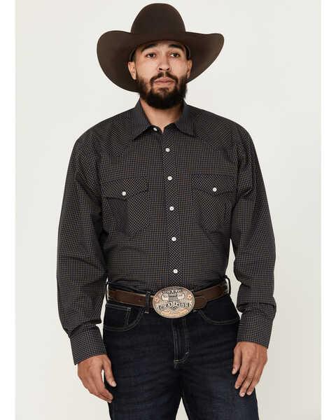 Resistol Men's Colby Long Sleeve Button-Down Western Shirt , Dark Blue, hi-res