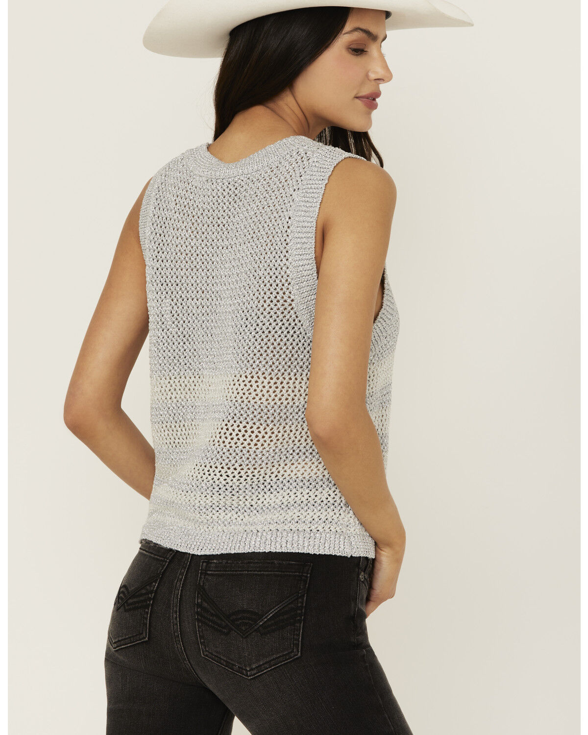 Image #4 - Sadie & Sage Women's Striped Sweater Tank, Grey, hi-res