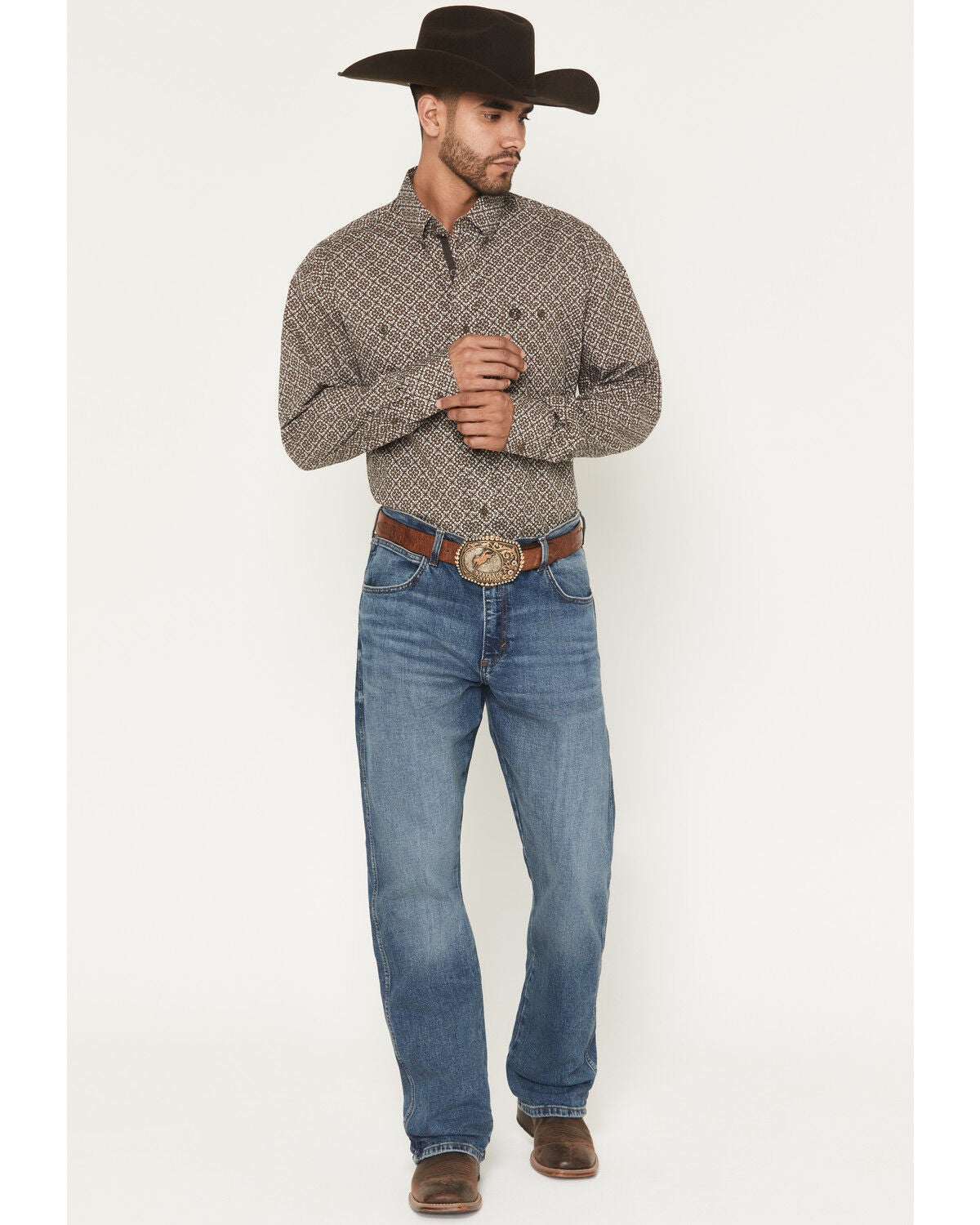 Image #1 - Wrangler Retro Men's Harris Medium Wash Relaxed Bootcut Stretch Denim Jeans, Medium Wash, hi-res
