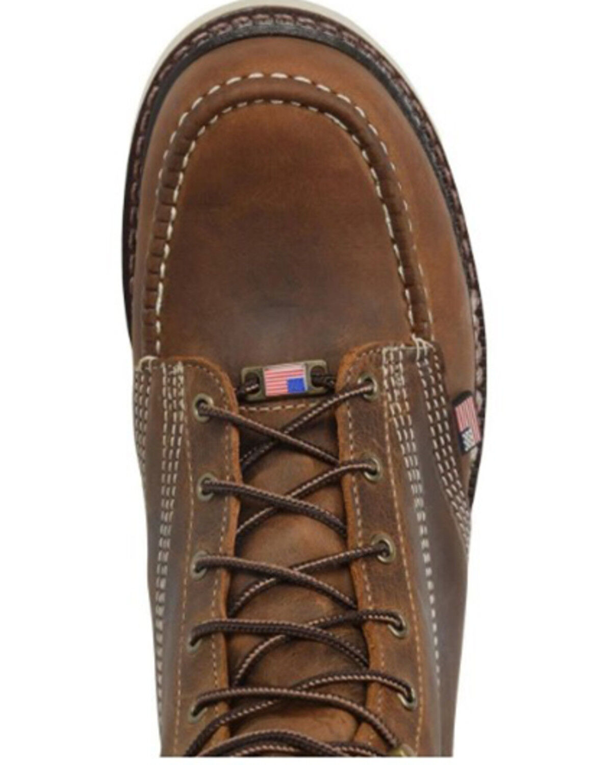 Image #4 - Carolina Men's 8" Lace-Up Work Boots - Moc Toe, Brown, hi-res