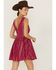 Image #3 - Shyanne Women's Sleeveless Geo Print Tassel Dress , Fuchsia, hi-res