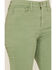 Image #2 - Sneak Peek Women's High Rise Distressed Flare Jeans, Green, hi-res