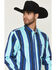 Image #2 - Wrangler Men's Vintage Brushpopper Striped Print Long Sleeve Snap Western Shirt, Multi, hi-res