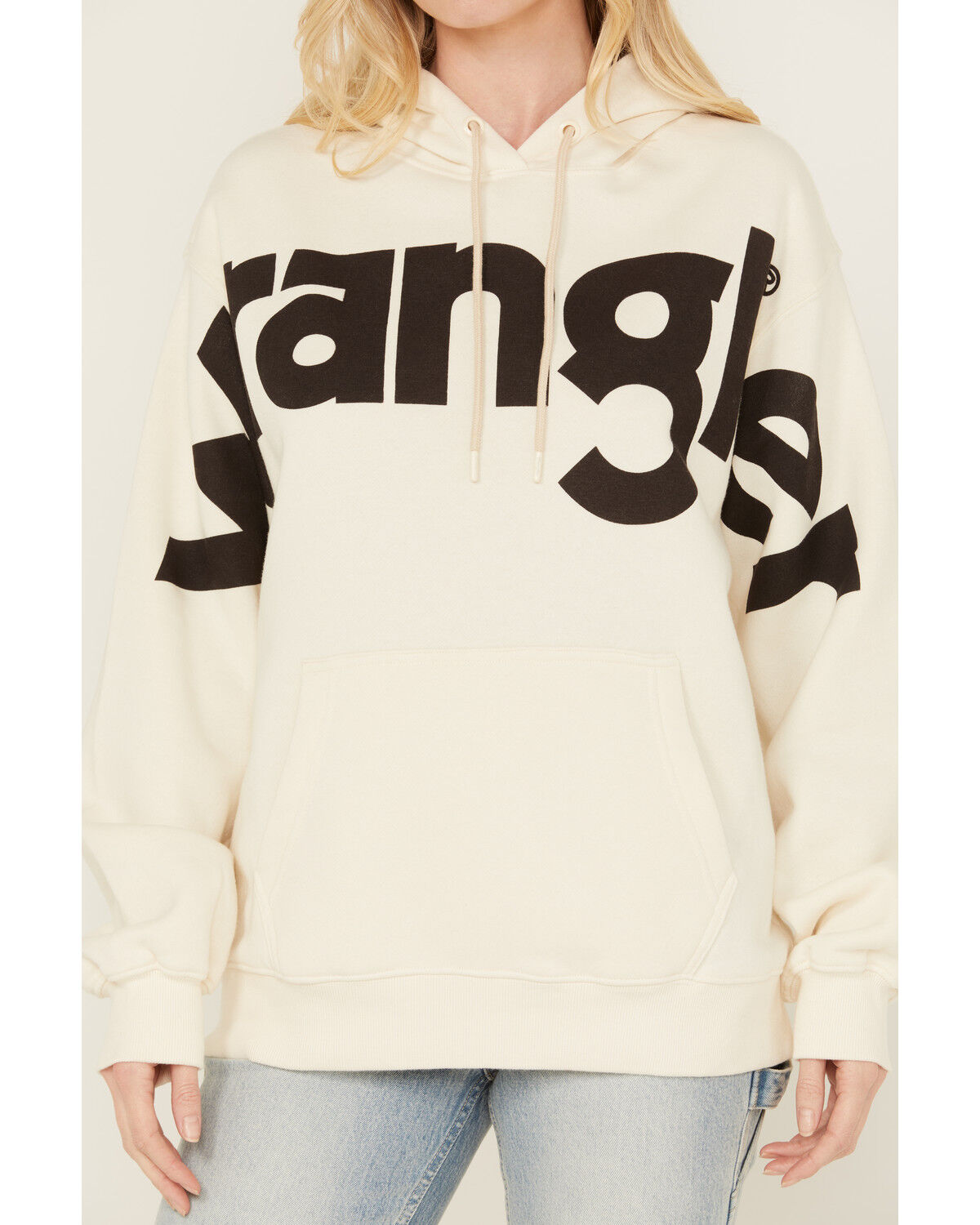 Image #3 - Wrangler Retro Women's Large Logo Hoodie, Cream, hi-res