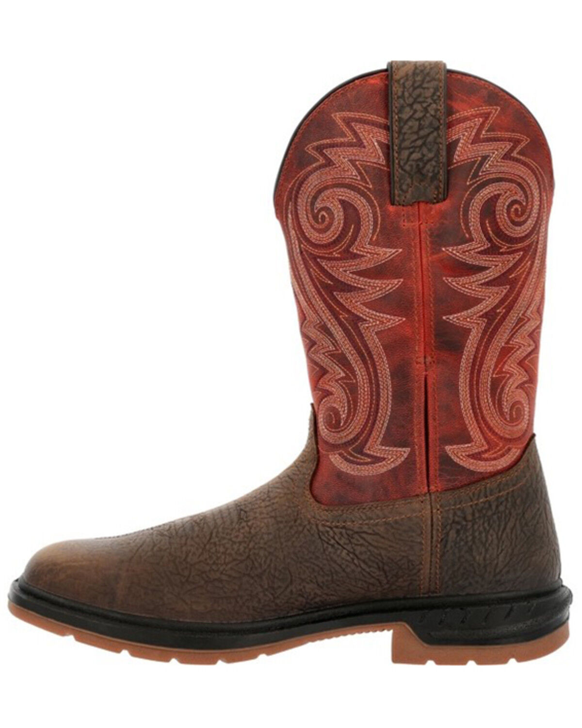 Image #3 - Rocky Men's Worksmart Waterproof Pull On Western Work Boots - Composite Toe, Dark Brown, hi-res