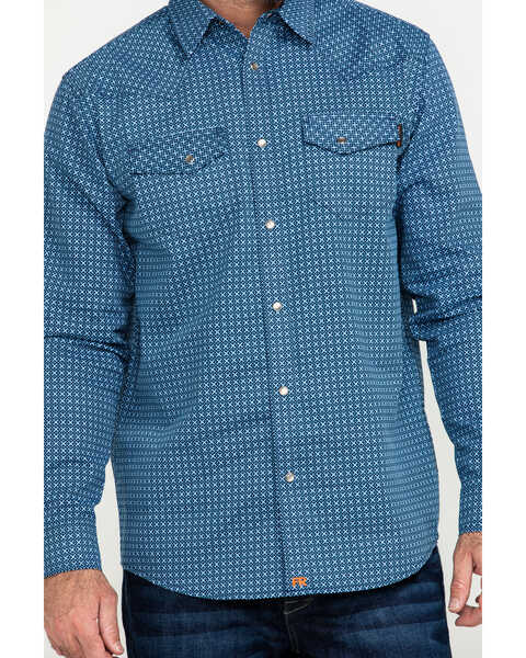 Image #4 - Cody James Men's FR Geo Print Long Sleeve Work Shirt - Tall, Blue, hi-res