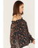 Image #2 - Wild Moss Women's Floral Print Off-Shoulder Top, Blue/red, hi-res