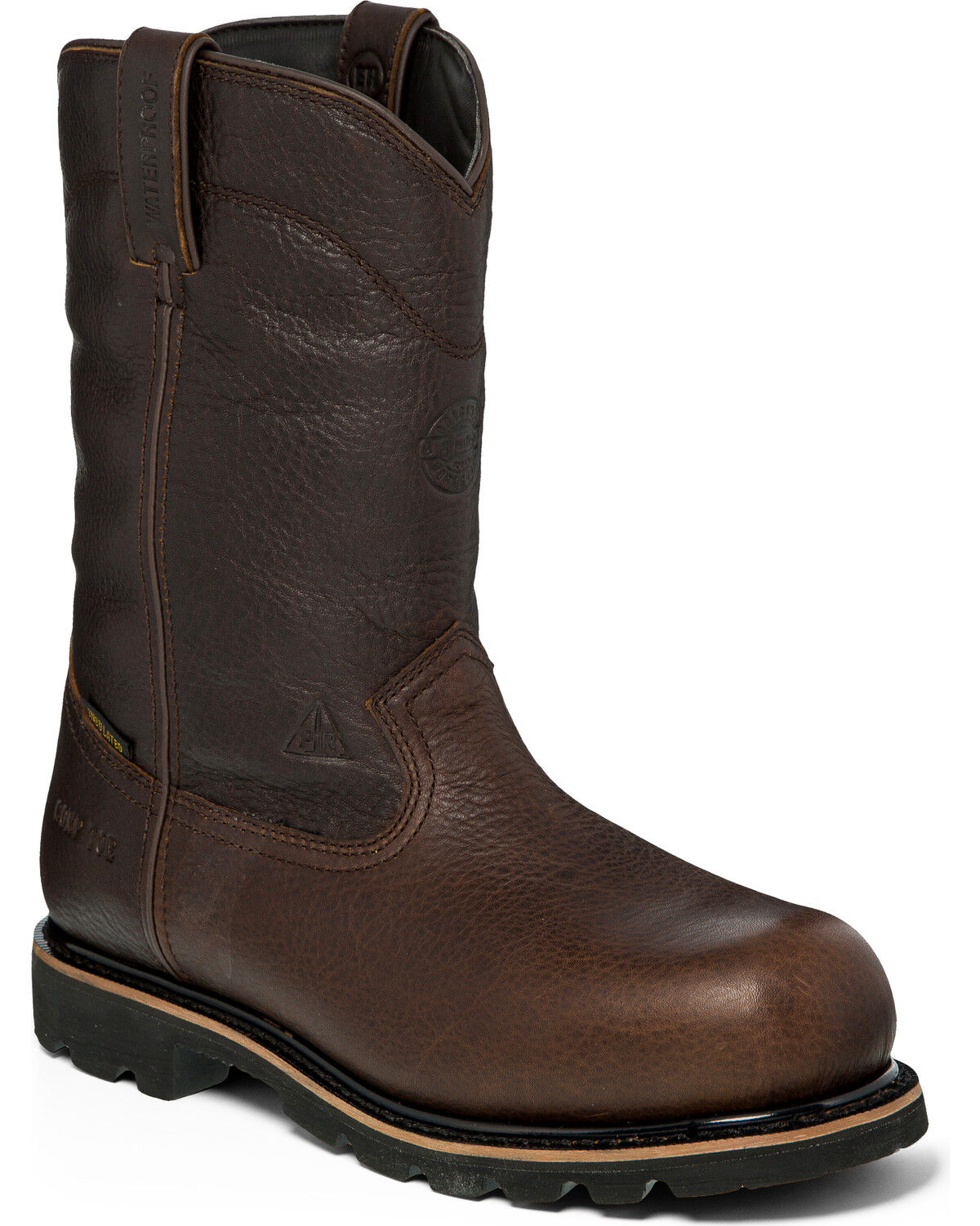Image #1 - Justin Men's Miner Waterproof Insulated Work Boots - Composite Toe, Brown, hi-res
