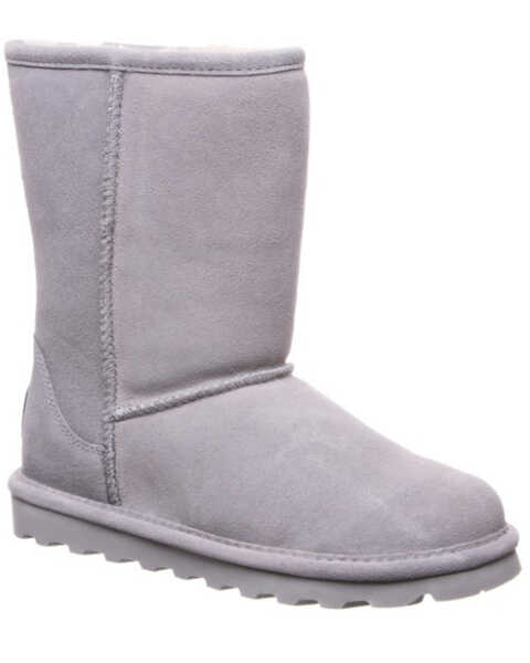 Bearpaw Women's Elle Short Wide Casual Boots - Round Toe , Grey, hi-res