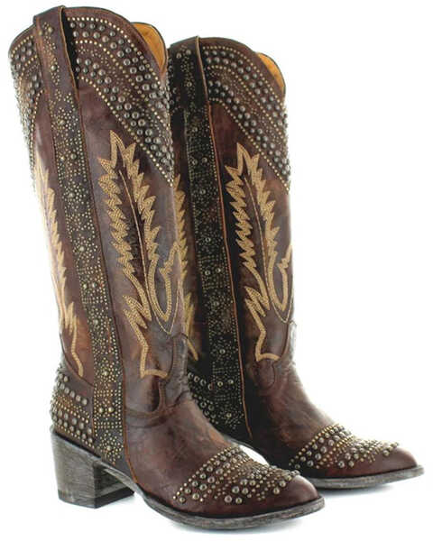 Old Gringo Women's Sofia Studded Western Boots - Round Toe, Bronze, hi-res