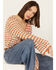 Image #1 - Rock & Roll Denim Women's Crochet Tie Front Long Sleeve Top, Tan, hi-res