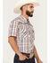 Image #2 - Cowboy Hardware Men's Austin Plaid Print Short Sleeve Snap Western Shirt, Orange, hi-res