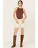 Image #1 - Wrangler Women's Cowboy Cutoff High Rise Mid-Length Denim Shorts, , hi-res