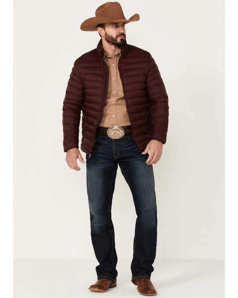 Image #2 - Rodeo Clothing Men's Burgundy & Gray Quilted Zip-Front Puffer Jacket , Burgundy, hi-res
