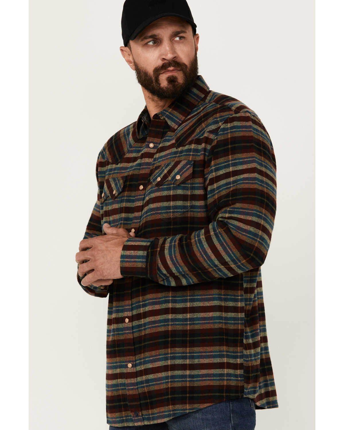 Image #2 - Moonshine Spirit Men's Underground Striped Print Long Sleeve Snap Western Shirt, Blue, hi-res