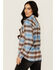 Image #4 - Idyllwind Women's Lane Plaid Print Long Sleeve Snap Flannel Shirt, Light Blue, hi-res
