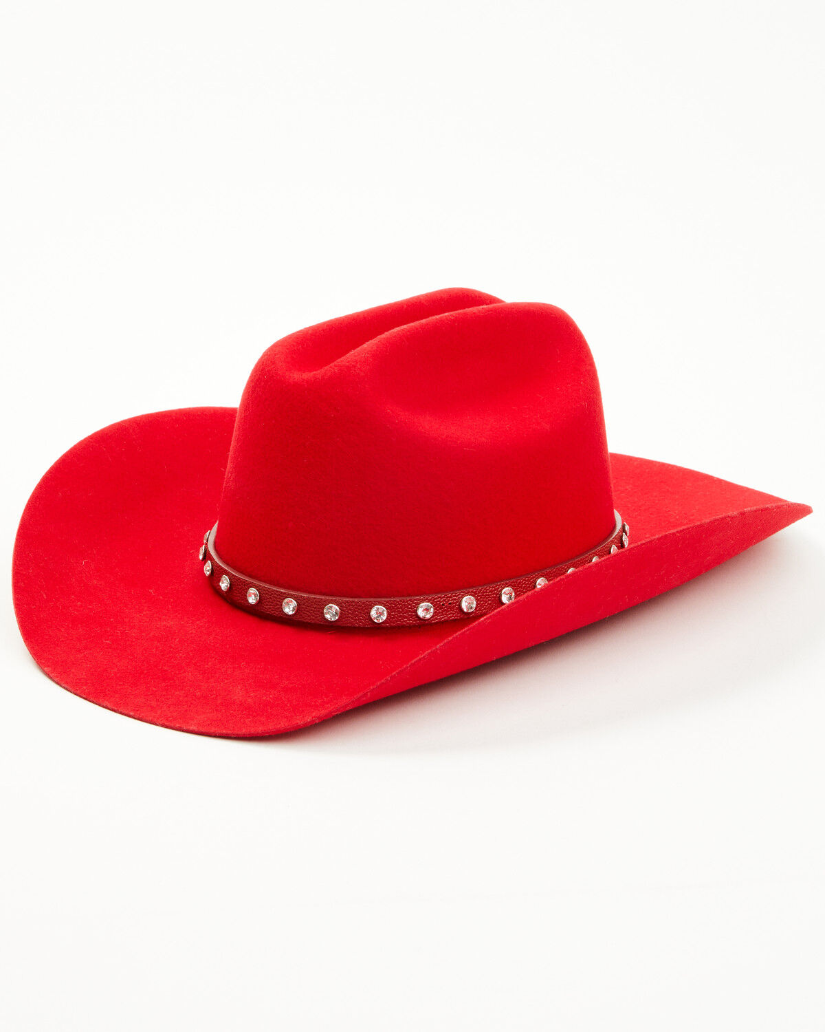 Image #1 - Wrangler Women's Rhinestone Wool Cowboy Hat, Red, hi-res