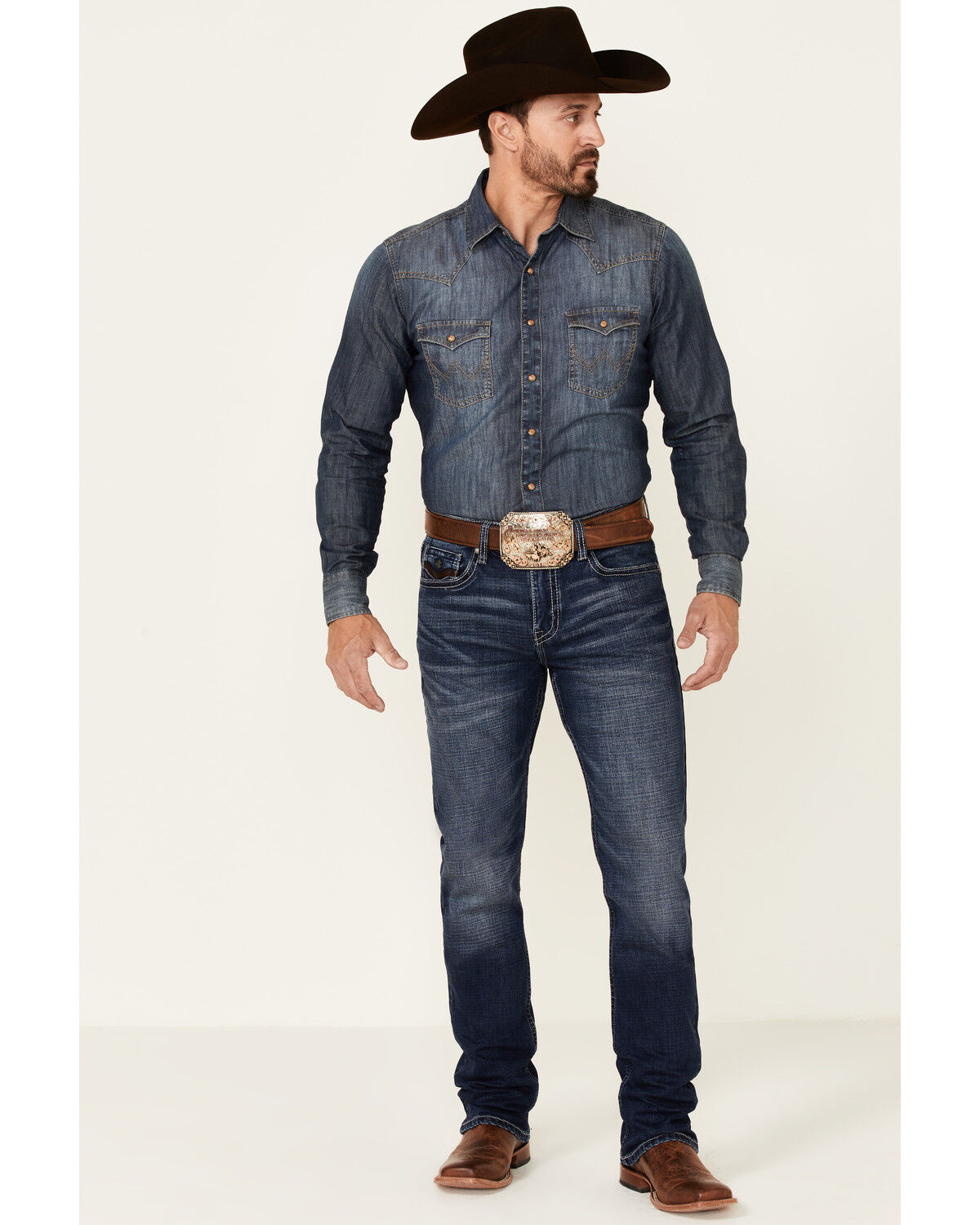Image #1 - Cody James Core Men's Cayuse Med Stretch Slim Straight Jeans, Blue, hi-res