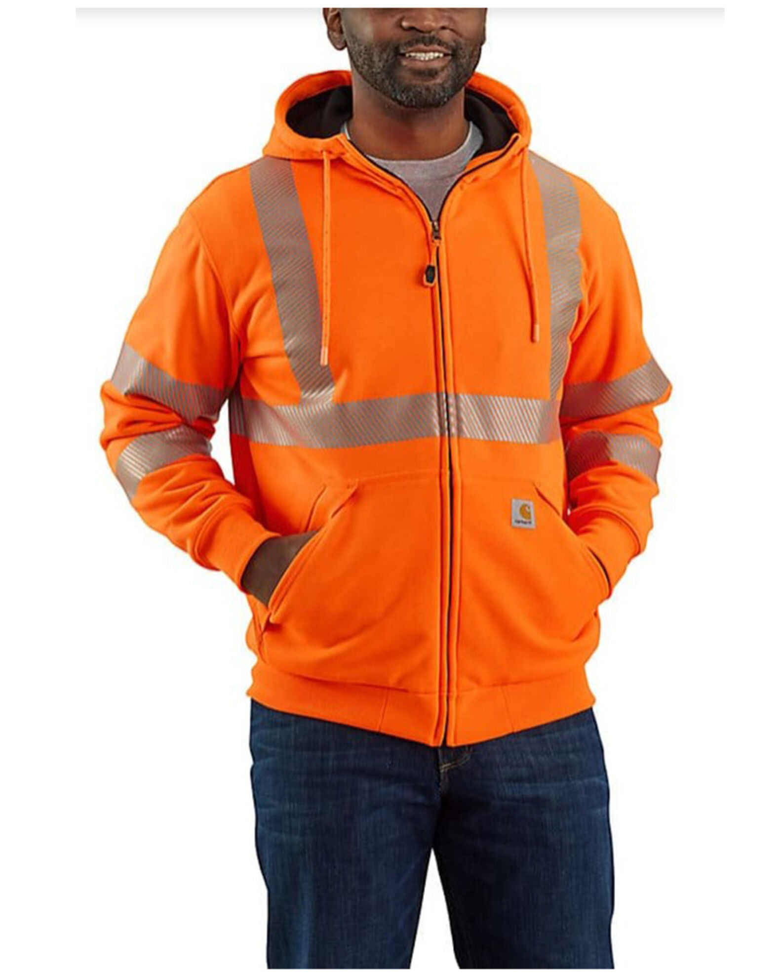 Carhartt Men s Hi Vis Brite Orange Loose Fit Thermal Full Zip Hooded Work Sweatshirt Tall Country Outfitter