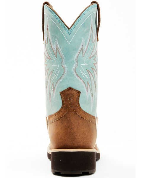 Image #5 - RANK 45® Women's Contrast Shaft Performance Leather Western Boots - Broad Square Toe , Turquoise, hi-res